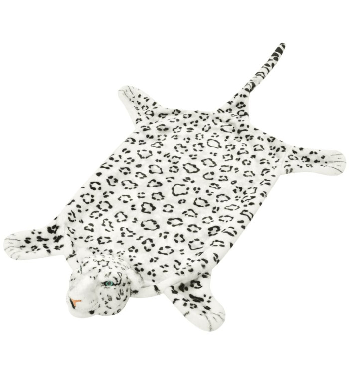 Tapis en peluche en forme de léopard 139 cm Blanc | Mobilier & Déco