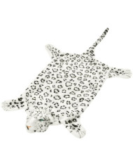 Tapis en peluche en forme de léopard 139 cm Blanc | Mobilier & Déco
