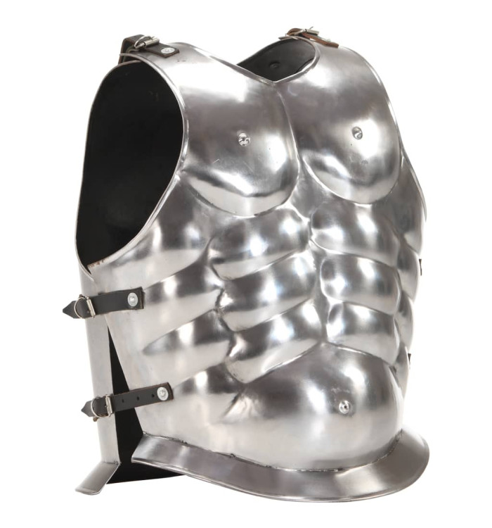 Cuirasse d'armure corporelle de soldat romain GN Argenté Acier | Mobilier & Déco