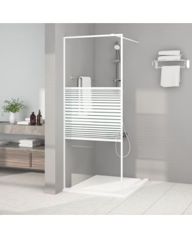 Paroi de douche Blanc 80x195 cm Verre ESG transparent | Mobilier & Déco