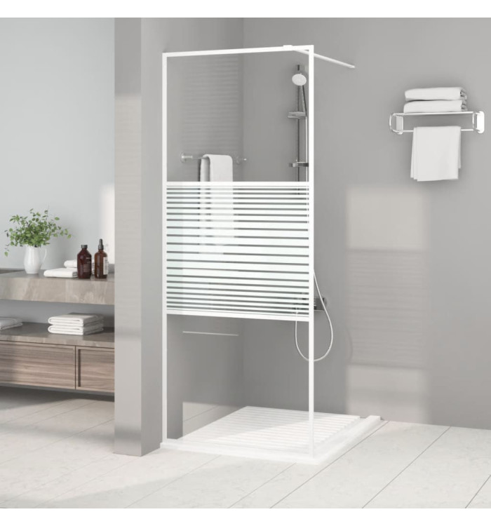 Paroi de douche Blanc 80x195 cm Verre ESG transparent | Mobilier & Déco