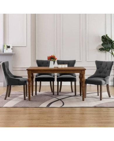 Chaises à manger lot de 4 gris tissu | Mobilier & Déco