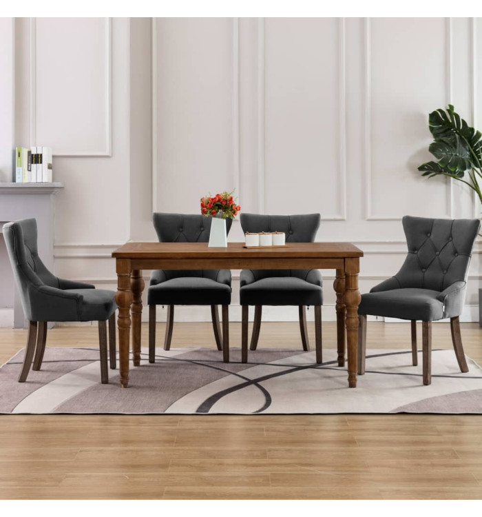 Chaises à manger lot de 4 gris tissu | Mobilier & Déco