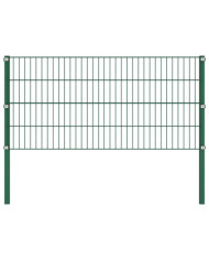 Panneau de clôture avec poteaux Fer 1,7 x 0,8 m Vert | Mobilier & Déco