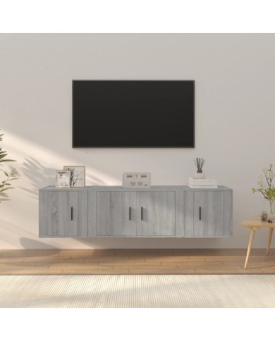 Ensemble de meubles TV 3 pcs Sonoma gris Bois d'ingénierie | Mobilier & Déco