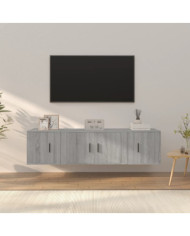Ensemble de meubles TV 3 pcs Sonoma gris Bois d'ingénierie | Mobilier & Déco