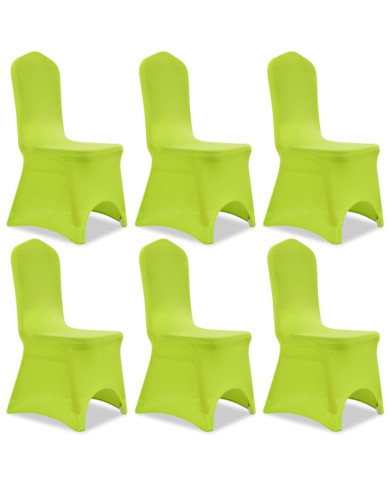 Housse de chaise extensible 6 pcs vert | Mobilier & Déco