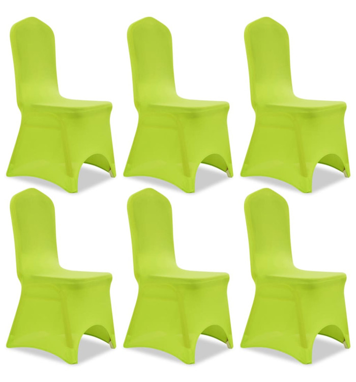 Housse de chaise extensible 6 pcs vert | Mobilier & Déco