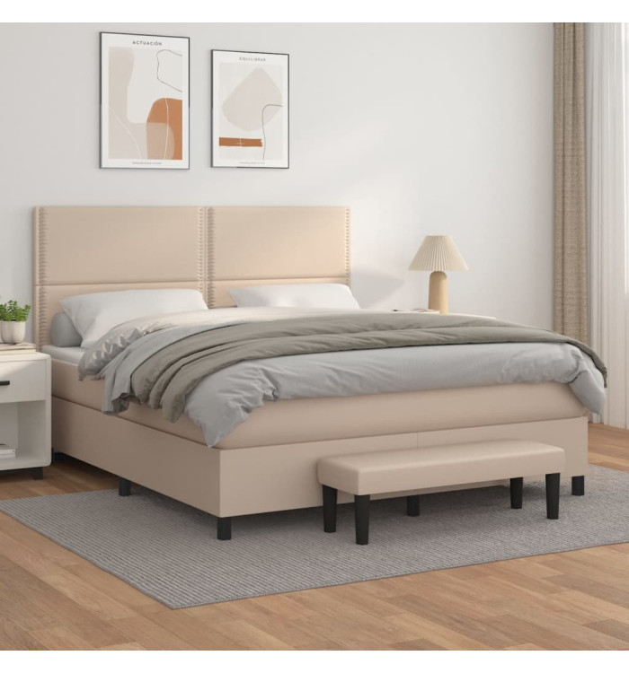 Sommier à lattes de lit avec matelas Cappuccino 160x200 cm | Mobilier & Déco