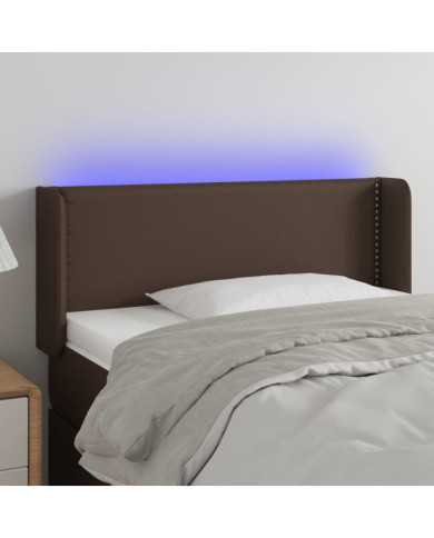 Tête de lit à LED Marron 103x16x78/88 cm Similicuir | Mobilier & Déco