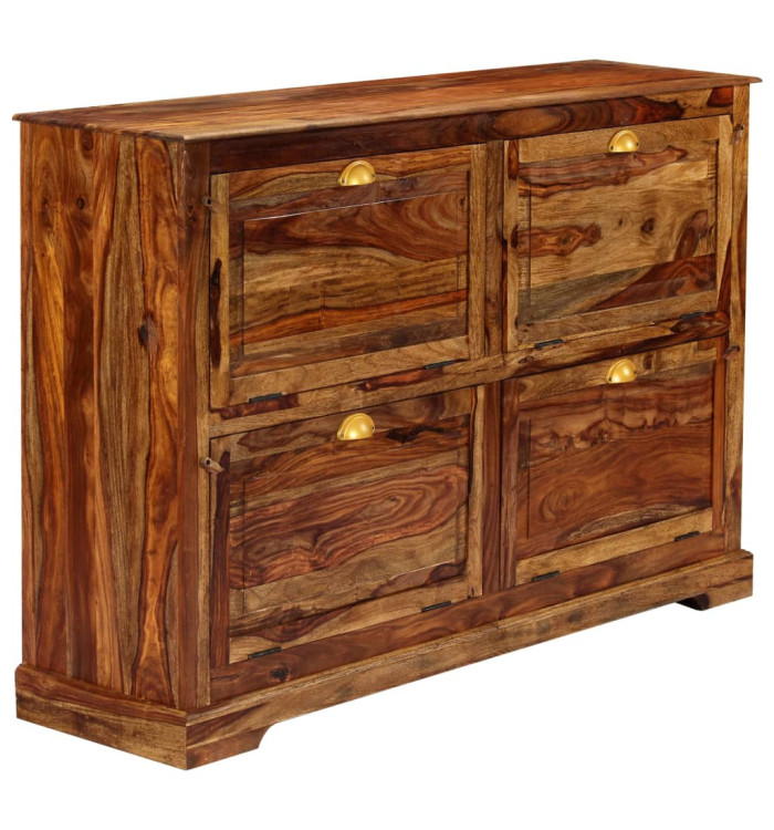 Armoire à chaussures 140 x 35 x 90 cm Bois massif de Sesham | Mobilier & Déco