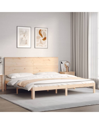 Cadre de lit sans matelas 200x200 cm bois massif de pin | Mobilier & Déco