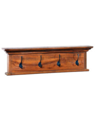 Portemanteau mural 70x10x20 cm Bois de teck massif | Mobilier & Déco