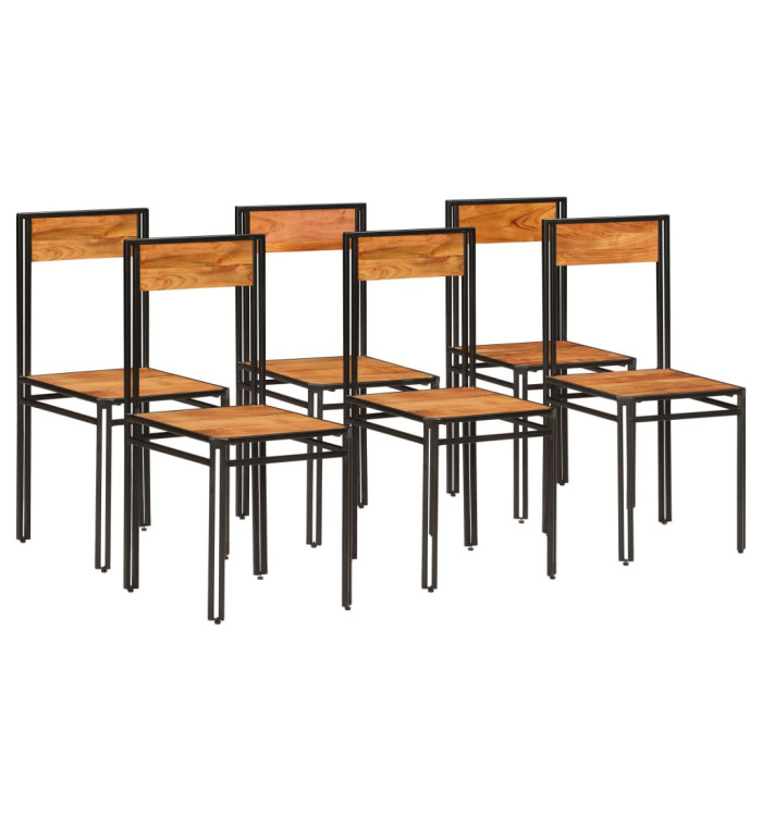 Chaises à manger lot de 6 bois d'acacia massif | Mobilier & Déco