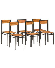 Chaises à manger lot de 6 bois d'acacia massif | Mobilier & Déco