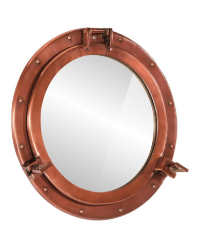 Miroir en forme de hublot mural Ø50 cm aluminium et verre | Mobilier & Déco