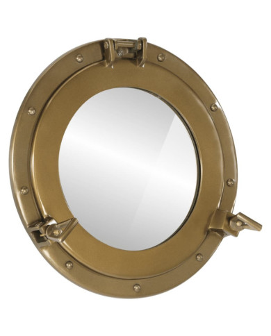Miroir en forme de hublot mural Ø38 cm aluminium et verre | Mobilier & Déco