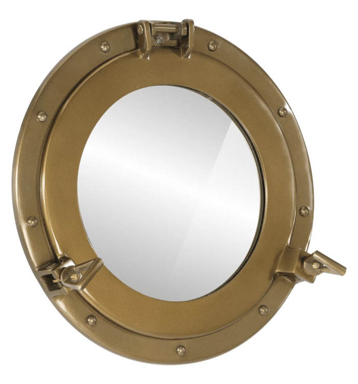 Miroir en forme de hublot mural Ø38 cm aluminium et verre | Mobilier & Déco