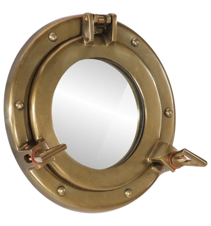 Miroir en forme de porthole mural Ø23 cm aluminium et verre | Mobilier & Déco