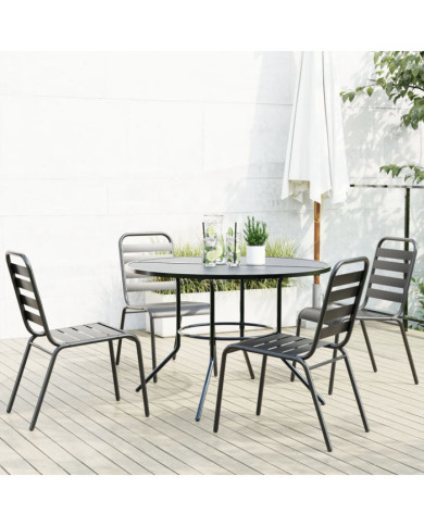 Ensemble de chaises de jardin empilables 5 pcs anthracite | Mobilier & Déco