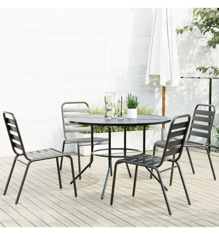 Ensemble de chaises de jardin empilables 5 pcs anthracite | Mobilier & Déco