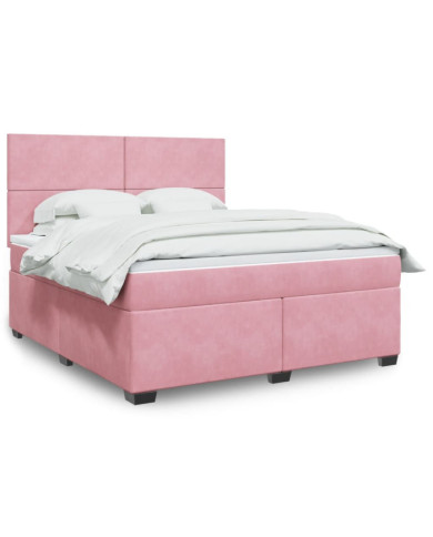 Sommier à lattes de lit avec matelas Rose 180x200 cm Velours | Mobilier & Déco