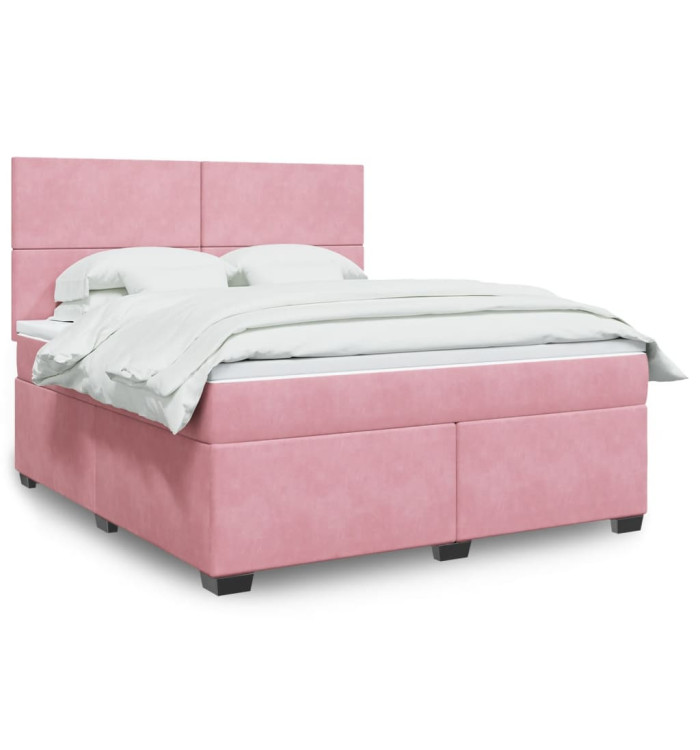 Sommier à lattes de lit avec matelas Rose 180x200 cm Velours | Mobilier & Déco