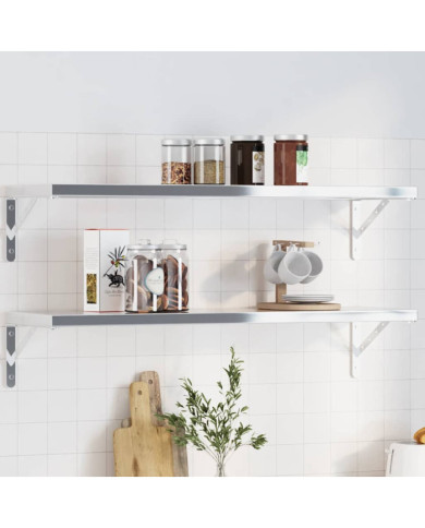 Supports d'étagères 4pcs 30x2,5x15,5cm argenté acier inoxydable | Mobilier & Déco