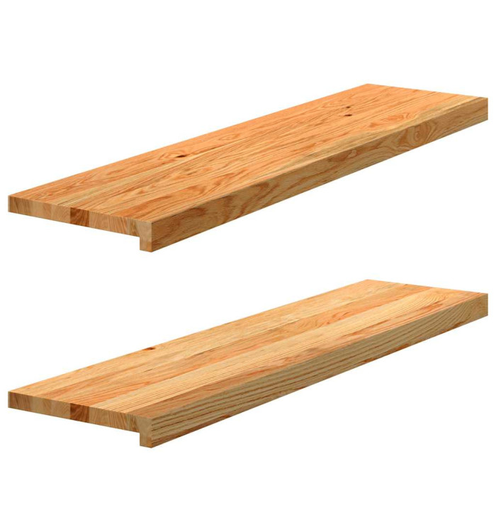 Appuis de fenêtre 2 pcs marron clair bois de chêne massif | Mobilier & Déco