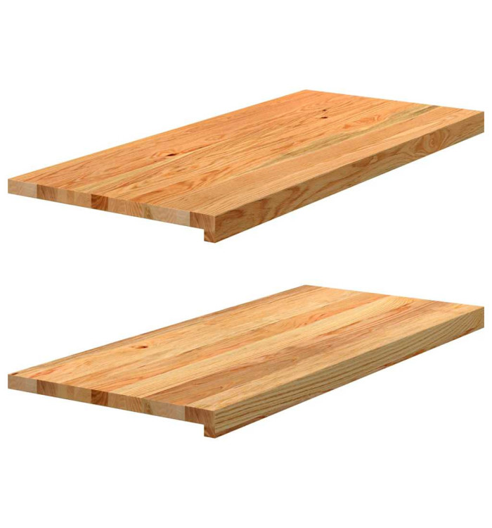 Appuis de fenêtre 2 pcs marron clair bois de chêne massif | Mobilier & Déco