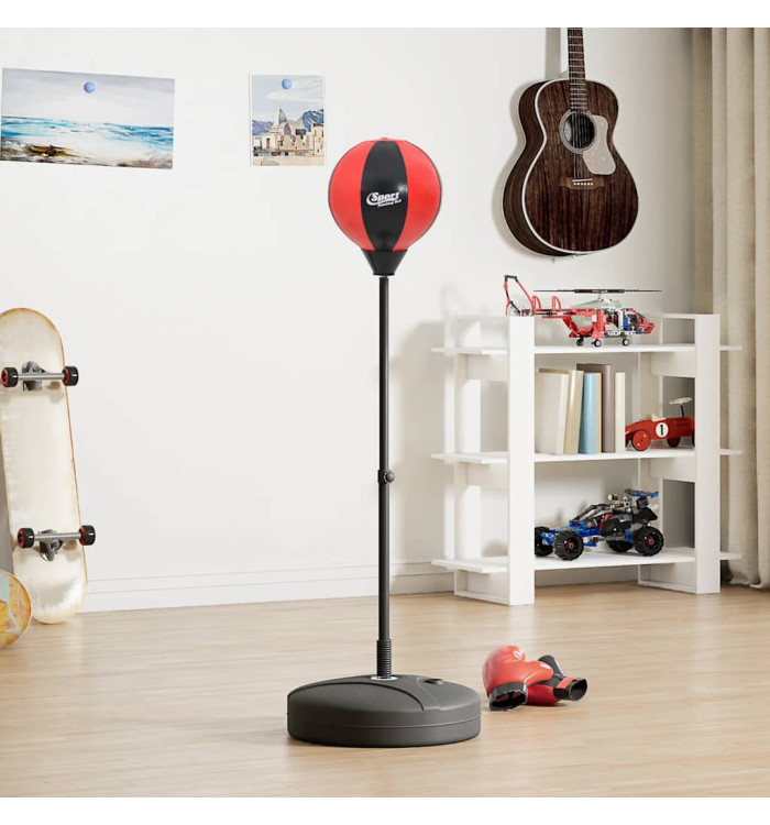 Ensemble de punching ball avec gants et pompe hauteur réglable | Mobilier & Déco
