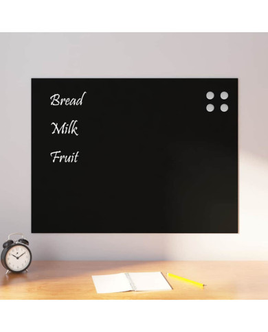 Tableau noir magnétique mural noir 80x60 cm verre trempé | Mobilier & Déco