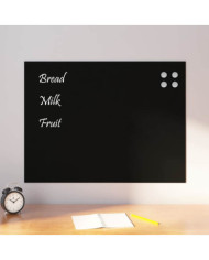Tableau noir magnétique mural noir 80x60 cm verre trempé | Mobilier & Déco