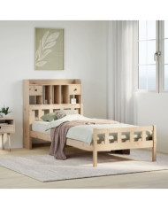 Lit bibliothèque sans matelas 75x190 cm bois de pin massif | Mobilier & Déco