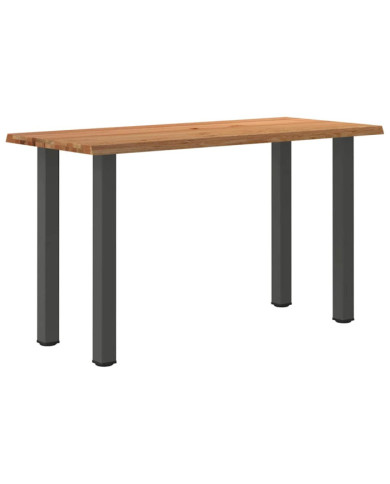 Table de bar rectangulaire en chêne massif avec bords naturels 180 x 80 x 92 cm | Mobilier & Déco