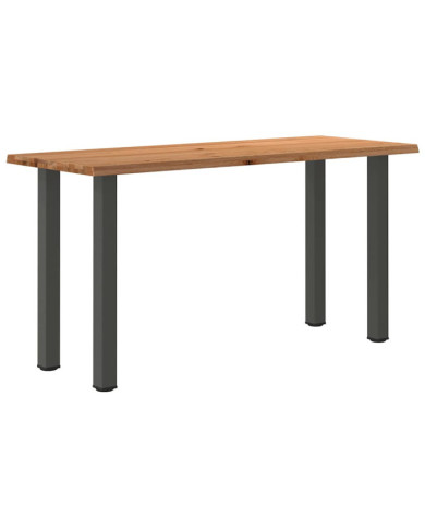 Table de bar rectangulaire en chêne massif avec bords naturels 200 x 80 x 92 cm | Mobilier & Déco