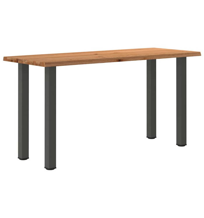 Table de bar rectangulaire en chêne massif avec bords naturels 200 x 80 x 92 cm | Mobilier & Déco