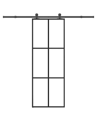 Porte coulissante avec kit de quincaillerie 76x205 cm Verre ESG | Mobilier & Déco