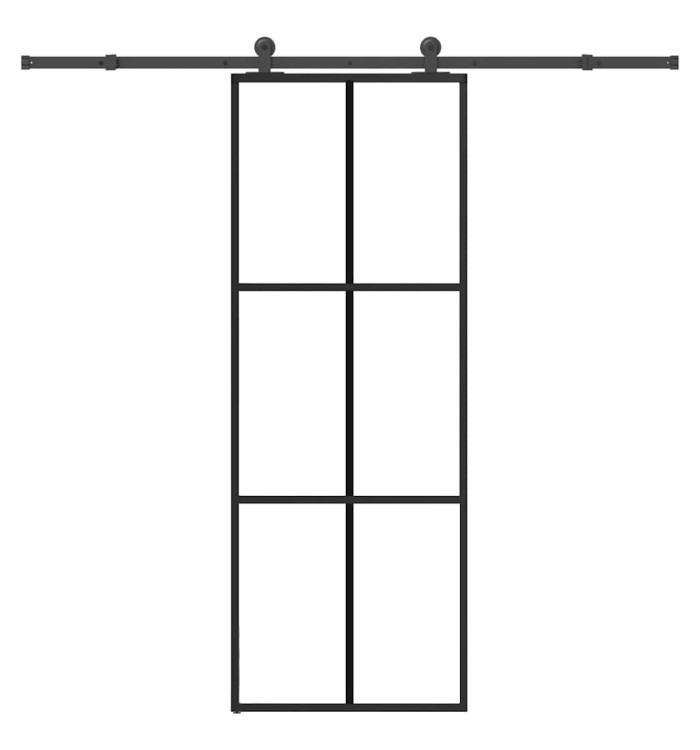Porte coulissante avec kit de quincaillerie 76x205 cm Verre ESG | Mobilier & Déco