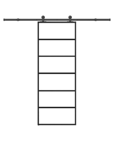 Porte coulissante avec kit de quincaillerie 76x205 cm Verre ESG | Mobilier & Déco