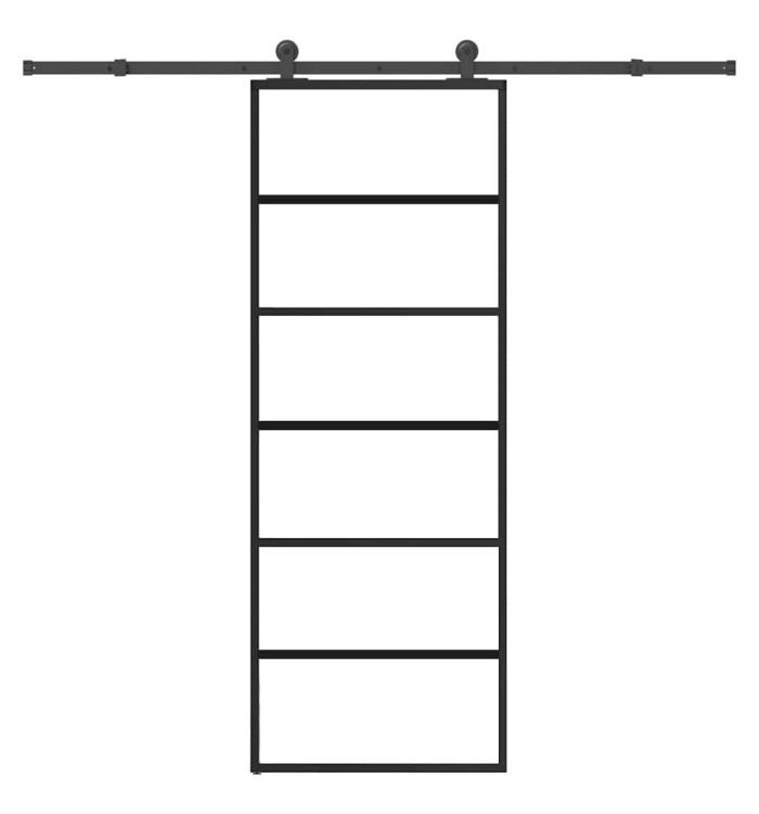 Porte coulissante avec kit de quincaillerie 76x205 cm Verre ESG | Mobilier & Déco