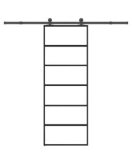 Porte coulissante avec kit de quincaillerie 76x205 cm Verre ESG | Mobilier & Déco