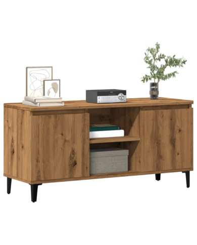 Meuble TV chêne artisanal 102x35x50 cm bois d'ingénierie | Mobilier & Déco