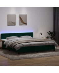 Sommier à lattes de lit et matelas vert foncé 180x210cm velours | Mobilier & Déco