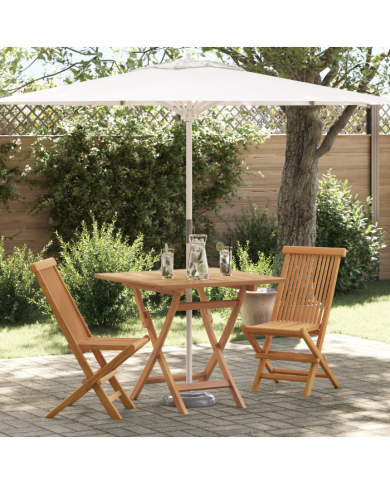 Ensemble Bistro de Jardin Pliable 3 Pièces en Bois d'Acacia Massif | Mobilier & Déco