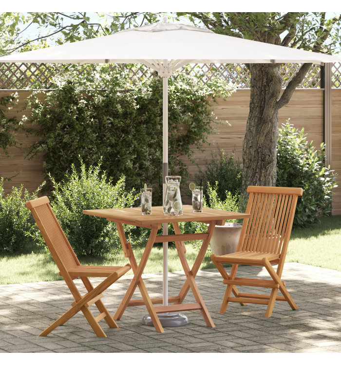 Ensemble Bistro de Jardin Pliable 3 Pièces en Bois d'Acacia Massif | Mobilier & Déco