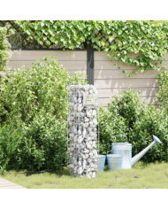 Colonne Gabion avec Robinet d'Eau 100x25x25 cm Acier Inoxydable 304 | Mobilier & Déco