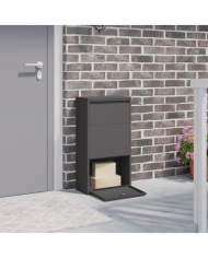 Boîte aux lettres pour colis Noire 44x22x82 cm en acier | Mobilier & Déco