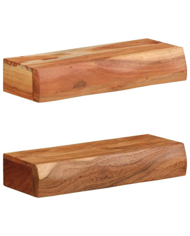 Étagères murales 2 pcs 40x17x8 cm bois massif d'acacia | Mobilier & Déco