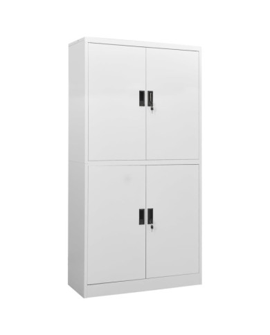 Armoire de bureau Gris clair 90x40x180 cm Acier | Mobilier & Déco